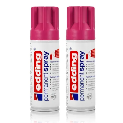 Produktbild von 2x edding Permanent Spray telemagenta 200 ml Premium Acryllack, RAL 4010