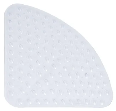 Image de Tapis antidérapant pour douche, 54x54 cm, transparent, blanc, antibactérien, en caoutchouc avec ventouses