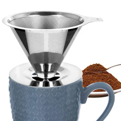 Obrázek produktu pro Dripper Kávovar Držák filtru z nerezové oceli Ruční kávový filtr