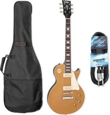 Immagine prodotto di Chitarra elettrica vintage V100GT Reissued Gold Top con custodia e cavo