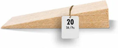 Obrázek produktu pro Sada dřevěných klínů, 20 kusů, rozměry 65 x 20 x 6 mm a 65 x 20 x 12 mm, určené jako podložky