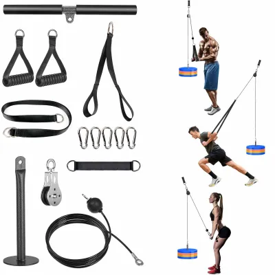 Obrázok produktu pre Fitnessový systém s kladkou na sťahovanie (LAT pulldown), domáce posilovacie zariadenie s nastaviteľnou rukoväťou