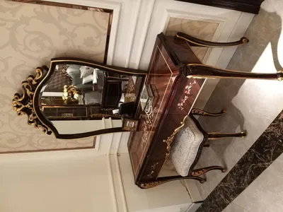 Produktbild von Schminktisch mit Spiegel Luxus Konsole Kommode Schlafzimmer Tisch Barock Rokoko