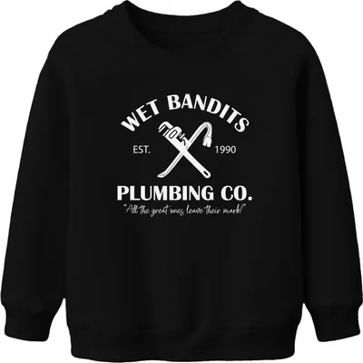 Immagine prodotto di Wet Bandits Plumbing Co. Kevin Home Alone Wet Bandits - Natale Xmas Maglia natalizia unisex per bambini, nero, 116