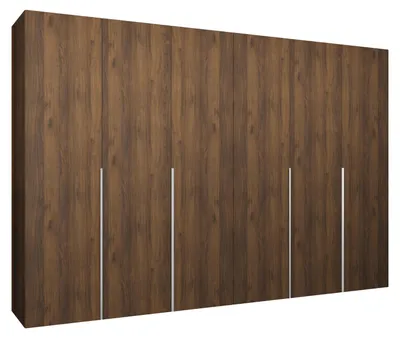 Produktbild von MEBLE KRYSPOL, Kleiderschrank, Schrank 300x202x52, Warmia-Nuss, Griff Kaschmir