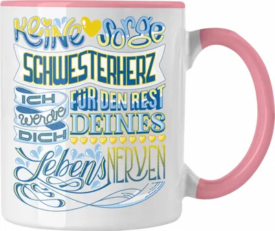 Produktbild von Trendation - Beste Schwester Tasse Geschenk von Schwester an Schwester Lieblingsschwester von Bruder Geschenkidee (Rosa)