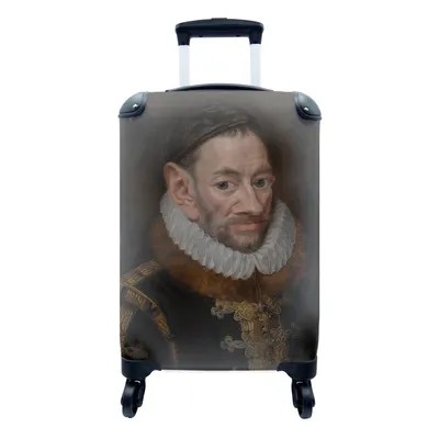 Produktbild von MuchoWow® Koffer Handgepäck Trolley Rollkoffer Kleine Reisekoffer mit 4 Rollen - Wilhelm von Oranien - Adriaen Thomasz - Karikatur - Cabin Size < 55x40x23 cm & 55x40x20 cm - Fotokoffer - Kabinenkoffer - Boardgepäck - Reise-Box - Reisekoffer - Reisegepäck - Koffer mit Bild - Trolley für Kinder