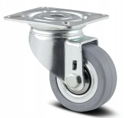 Produktbild von Tente Drehrolle 50 mm mit Bremse 40 kg Grauer Gummi