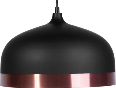Produktbild von BELIANI Hängeleuchte Schwarz und Kupfer Metall mit Schirm in Glockenform Modernes Design