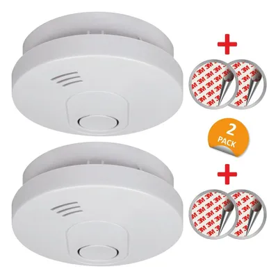 Produktbild von ELRO FS1510 | 2-teiliges Rauchmelder-Set | Magnetisches Befestigungsset | 10 Jahre Batterie | Entspricht der europäischen Norm EN14604 | Weiß | Set mit 2 Stück