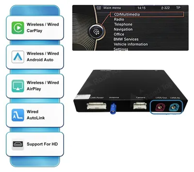 Produktbild von CarPlay-Modul, Android Auto-Integration, unterstützt Luxusfahrzeugmodelle, CIC-System