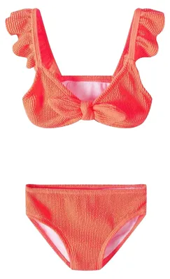 Produktbild von Minoti - Bikini-Set für Mädchen, Schnell trocknend, Rüschen MN372 (116) (Koralle)