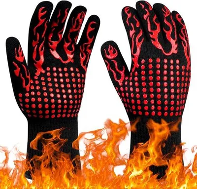 Produktbild von Famanu Grillhandschuhe - hitzebeständig bis 800 °C - optimaler Schutz für Hände