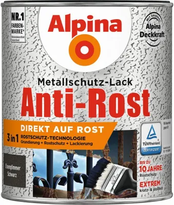 Produktbild von Alpina Metallschutz-Lack Eisenglimmer 750 ml schwarz