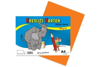 Produktbild von Karton kreslící A4, 180 g, oranžový, 50 ks