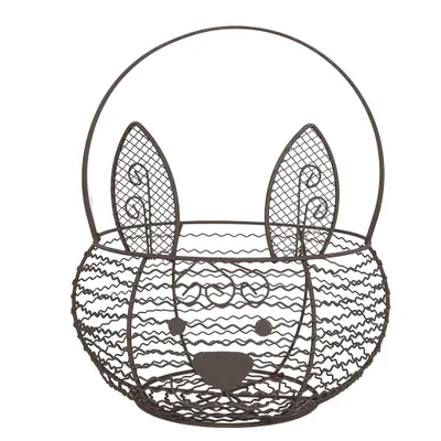 Produktbild von Clayre & Eef Aufbewahrungskorb Ø 20x12 cm Braun Metall Kaninchen