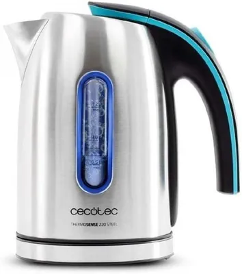 Produktbild von Cecotec Wasserkocher ThermoSense 220 Steel, 1,2L, 1630W, BPA-frei, Edelstahl, 360° Basis, Antikalkfilter, Abschaltautomatik, Cool-Touch-Griff