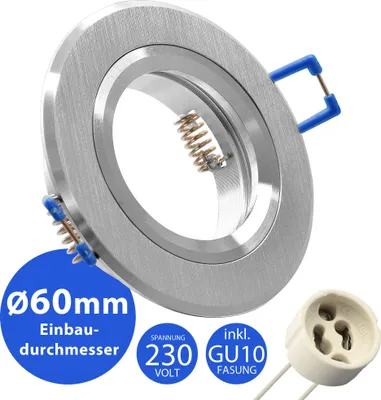 Produktbild von Eleganter Einbaustrahler in Alu gebürstet – GU10 HMZ-5105-AB-6x – Perfekt für moderne Innenräume /6-er Packung