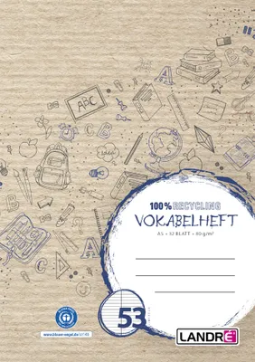 Produktbild von LANDRÉ Vokabelheft Recycling DIN A5 2-spaltig 32 Blatt