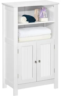 Badschrank freistehend 2 Türen 2 Regale 50x30x92,5 cm