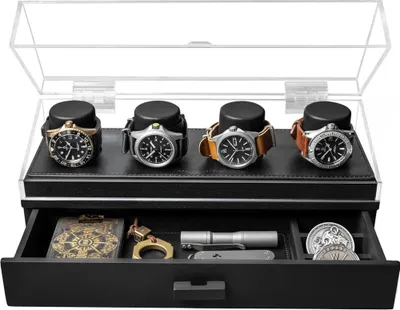 Produktbild von Watch Deck Pro, Uhrenbox für Herren, Uhrenaufbewahrung, aus Holz, stilvoll, Geschenkidee für Männer, Freund, Papa