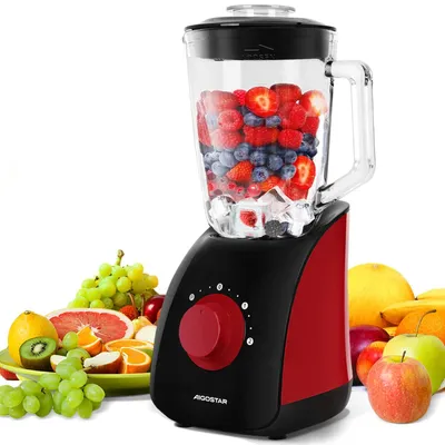 Smoothie-Maker 750 W, 1,5 l Glas, Edelstahlmesser, Ice-Crush