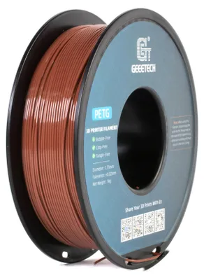 Obrázek produktu pro Geeetech PETG filament pro 3D tiskárny, 1,75 mm, rozměrová přesnost ¡À0,03 mm, cívka s 3D tiskovým materiálem pro většinu 3D tiskáren FDM, 1 kg, hnědá barva