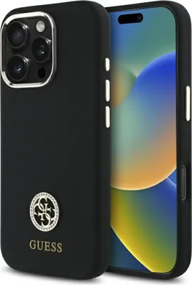 Produktbild von GUESS 3666339328788, Cover, Apple, Apple iPhone 16 Pro, 16 cm (6.3"), Schwarz