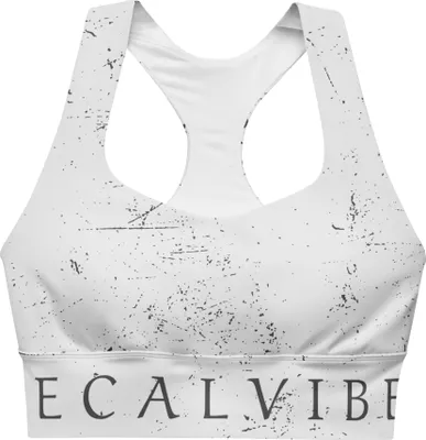 Produktbild von DECALVIBES Longline Sports Bra Sport BH Ultimate White Carbon Paper - S