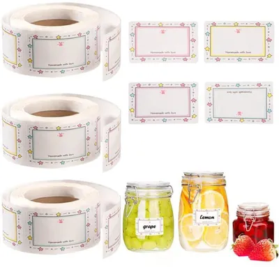 Produktbild von Azomor® Entfernbare selbstklebende Etiketten für Gläser und Geschenke, Set von 750 Stück