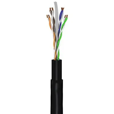 Zdjęcie produktu dla Goobay 94393 Zewnętrzny kabel krosowy CAT 6, U/UTP, czarny, 30 m - mieszanka miedzi CCA do zastosowań SOHO, płaszcz zewnętrzny PE