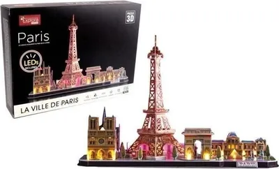 Produktbild von 3D-Leuchtpuzzle – Pariser Sehenswürdigkeiten – Konstruktionsspiel – EXPLORA – 115 Teile – Ab 8 Jahren