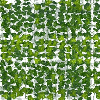 Image de Guirlande de lierre artificiel (52 éléments), 77 mètres de guirlande de lierre artificiel, buisson de lierre artificiel, lierre artificiel pour le bureau, la cuisine, le jardin, les fêtes, la décoration murale