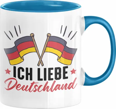 Produktbild von Ich Liebe Deutschland Tasse Geschenk Geschenkidee Flagge (Blau)