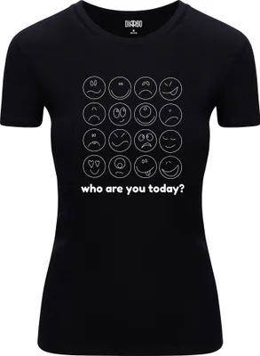 Immagine prodotto di T-shirt da donna Diarbo con stampa divertente Chi sei oggi? Nero taglia L