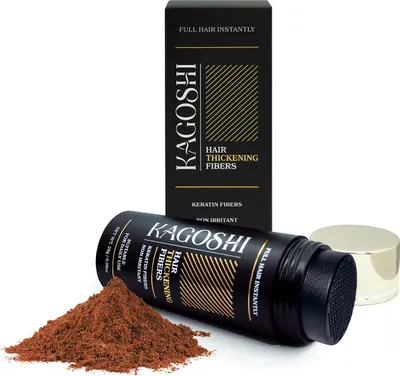 Zdjęcie produktu dla Kagoshi Hair Fibers 28g KASZTANOWY Mikrowłókna do Zagęszczania Rzadkich Włosów Natychmiastowy Efekt Gęstych Włosów Najwyższa Jakość