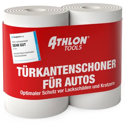 Produktbild von ATHLON TOOLS 2x FlexProtect Garagen-Wandschutz, je 2 m lang,  Selbstklebend - weiß