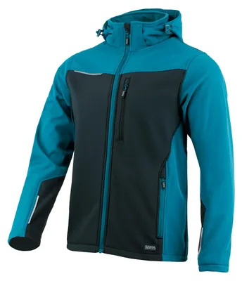 Immagine prodotto di Sara Workwear giacca softshell "COMFORT PLUS" 350 g/m² 95% poliestere con strisce riflettenti benzina/nero L