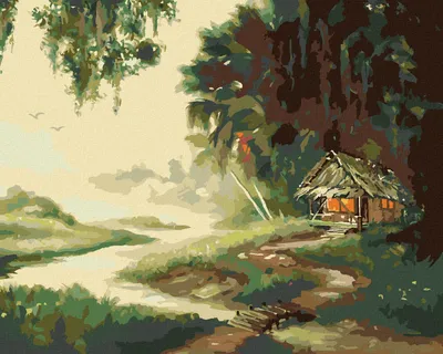 Produktbild von Zuty - Malen nach Zahlen - HÜTTE IN DER WILDNIS 2 (D. RUSTY RUST), 40x50 cm, ohne Keilrahmen