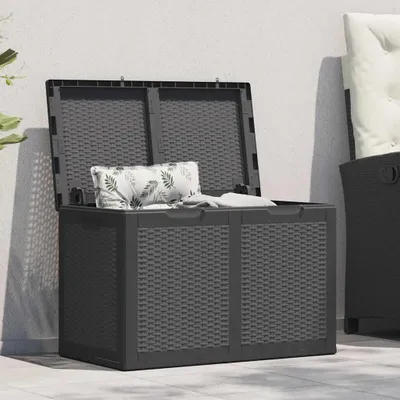 Produktbild von vidaXL Garten-Aufbewahrungsbox 180 L Schwarz PP Rattan
