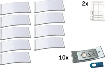 Productafbeelding van Badgepoint Naamplaatje, polar, POL35MA66-10DR, 80x34mm, roestvrij staal, 10 stuks.