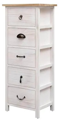 Produktbild von Beistellschrank aus Paulownia Holz mit 5 Schubladen