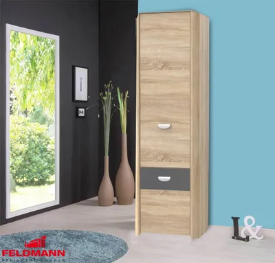 Image de Armoire à 2 portes, chêne Sonoma gris, 58 cm