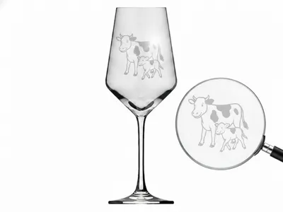 Produktbild von Exoda Weinglas Kuh-Kalb Gravur 350 ml spülmaschinenfest