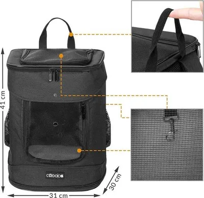 Immagine prodotto di Zaino per cani da 12 kg, nero, regolabile