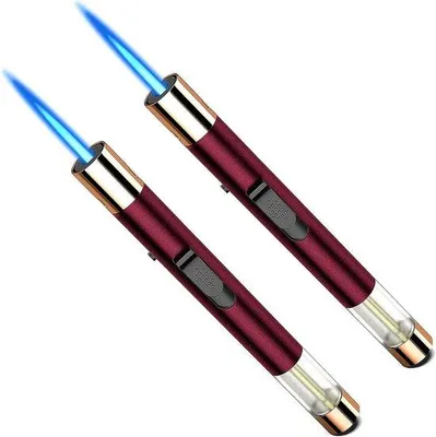 Immagine prodotto di Accendino a gas lungo 19 cm, rosso, ricaricabile, antivento