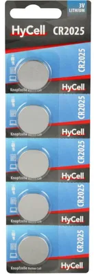 Immagine prodotto di HyCell, confezione da 5 batterie a bottone al litio CR2025, 3V - Batterie a bottone di