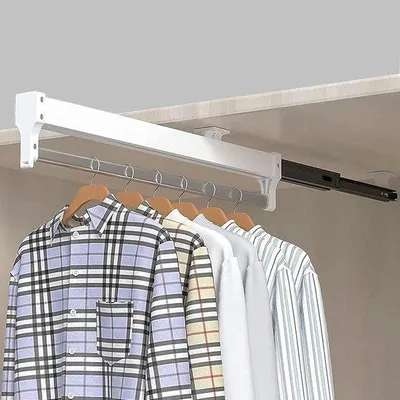 Produktbild von Famanu Kleiderstange Ausziehbar - Praktisches Design - Platzsparend - Bis 25 kg - Schwarz