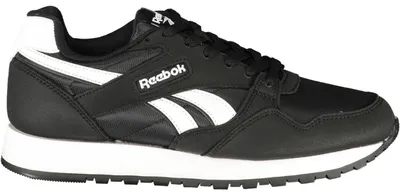 Produktbild von Schwarze Herren-Sportschuhe mit weißen Akzenten und Stickerei