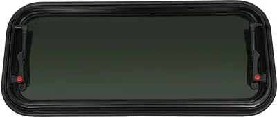 Produktbild von Wohnmobil/Wohnwagen Schiebefenster - 70×30 cm - Aluminiumrahmen - Gehärtetes Glas - Sichtschutz - Belüftung - Schwarz